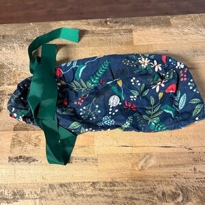 Floral Print Scrub Cap with Green Ties